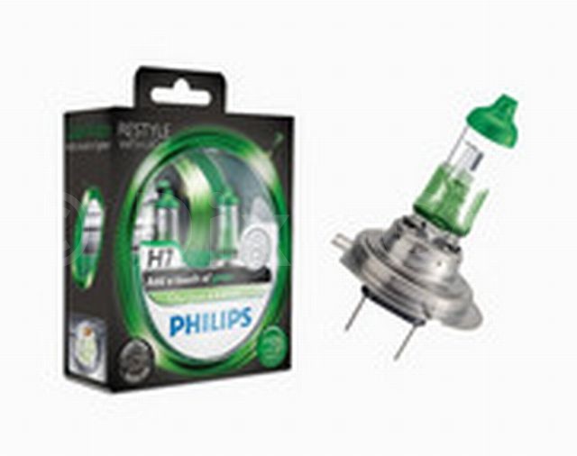 Zestaw żarówek halogenowych H7 Philips ColorVision, zielony